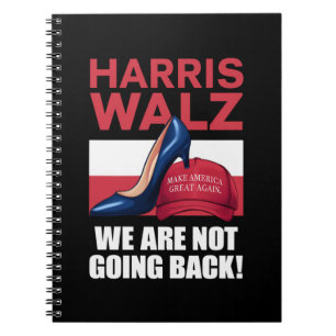 Kamala Harris Heels Stepping On Red MAGA Hat   Notebook