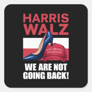 Kamala Harris Heels Stepping On Red MAGA Hat Square Sticker