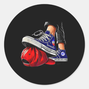 Kamala Harris High Heels Stepping On Red Hat Classic Round Sticker