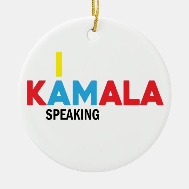 Kamala Harris, I am Speaking Ceramic Ornament (Front)