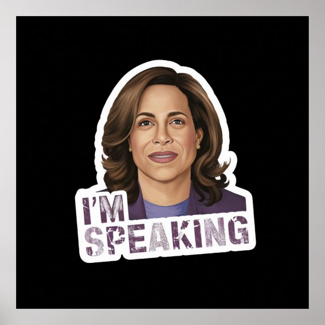 Kamala Harris I Am Speaking, Historic Debate Quote Poster (Front)