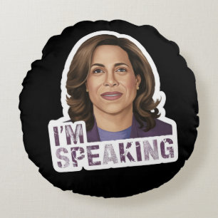Kamala Harris I Am Speaking, Historic Debate Quote Round Cushion