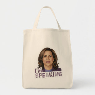 Kamala Harris I Am Speaking, Historic Debate Quote Tote Bag