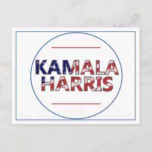 Kamala Harris In Flag Colours Postcard