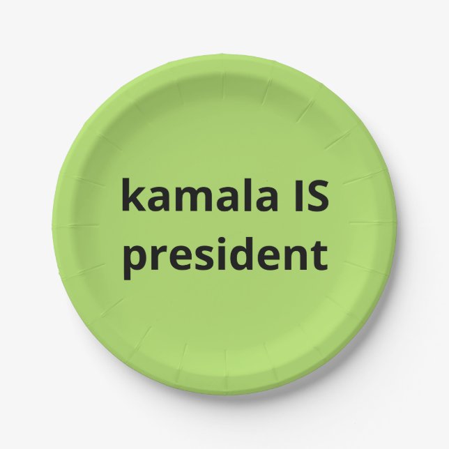 Kamala Harris is President 2024 Election Paper Plate (Front)
