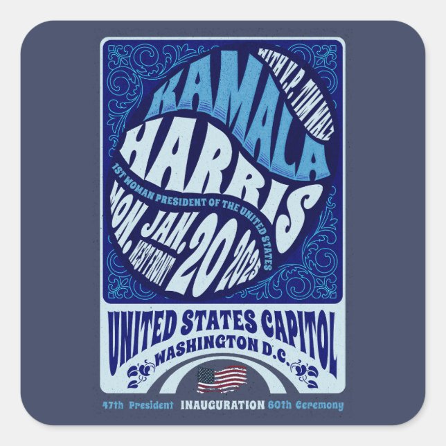 Kamala Harris Jan 20th Inauguration 2025 Square Sticker (Front)