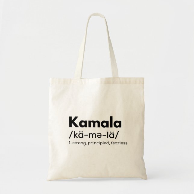 Kamala Harris, Kamala 2020 Definition T Shirt, Bid Tote Bag (Front)