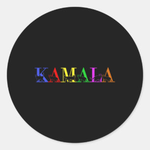 Kamala Harris Lgbt Cute Postive Cat Lettering Font Classic Round Sticker