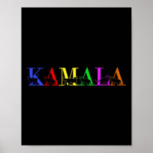 Kamala Harris Lgbt Cute Postive Cat Lettering Font Poster