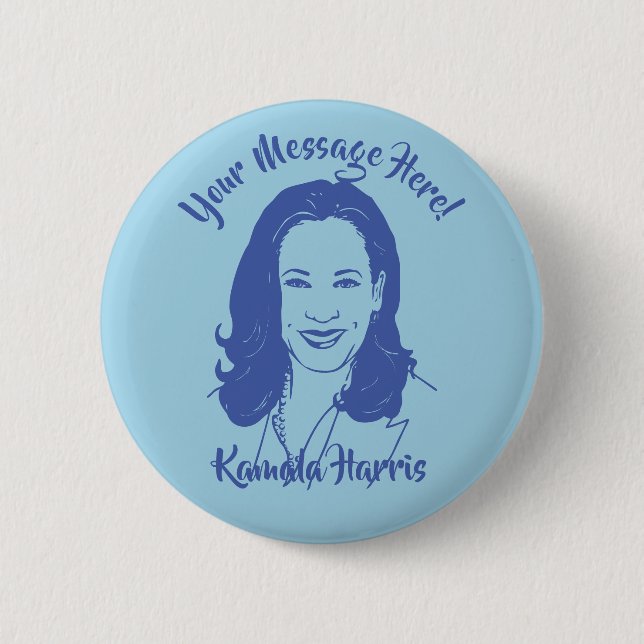 Kamala Harris Line Art Custom Text 6 Cm Round Badge (Front)