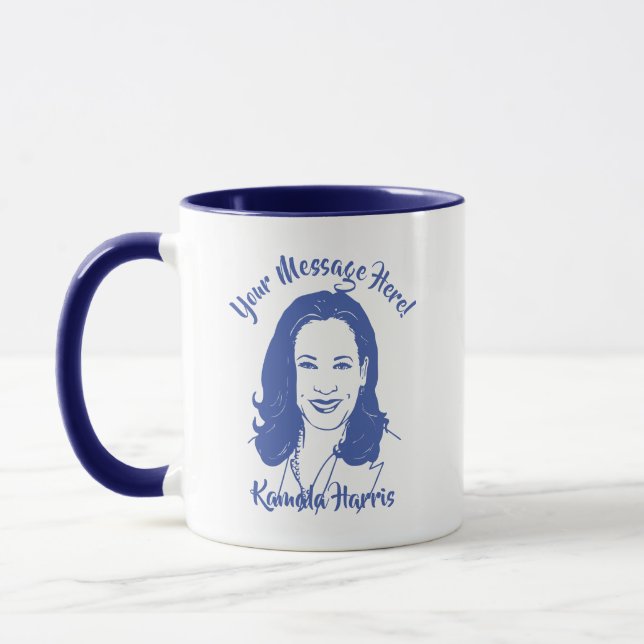 Kamala Harris Line Art Custom Text Mug (Left)