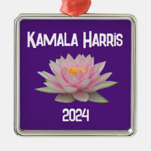 Kamala Harris Lotus 2024 Metal Ornament