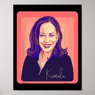 Kamala Harris Madam President Pop Art Portrait Poster