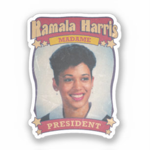 Kamala Harris Madame President Retro Card