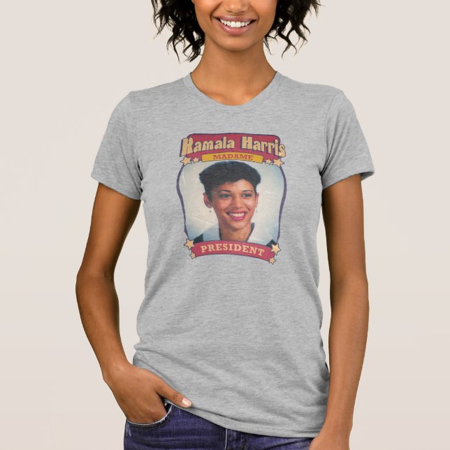 Kamala Harris Madame President Retro Card T-Shirt (Front)