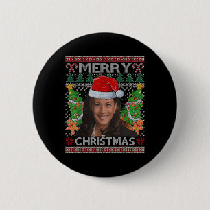 Kamala Harris Merry Christmas Women's Ugly Christm 6 Cm Round Badge