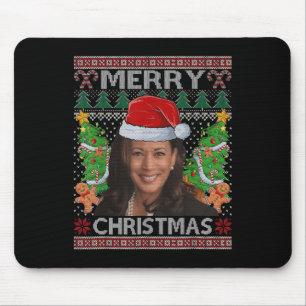 Kamala Harris Merry Christmas Women's Ugly Christm Mouse Pad