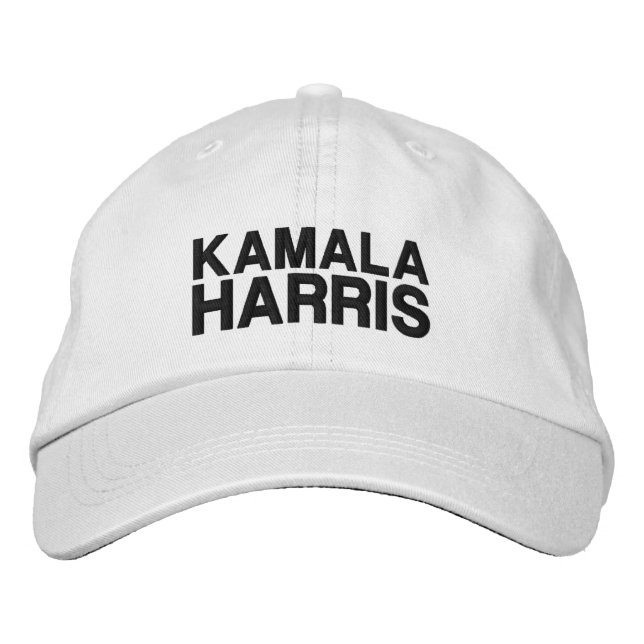 Kamala Harris modern typography custom black white Embroidered Hat (Front)