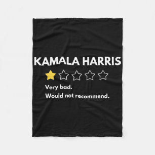 Kamala Harris One 1 Star Rating Very Bad Would Not Fleece Blanket
