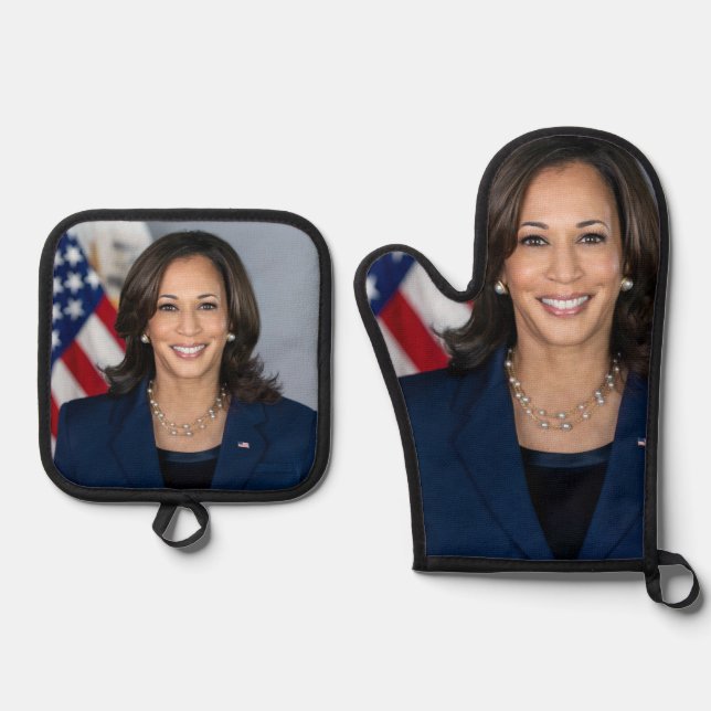 Kamala Harris Oven Mitt & Pot Holder Set (Front)