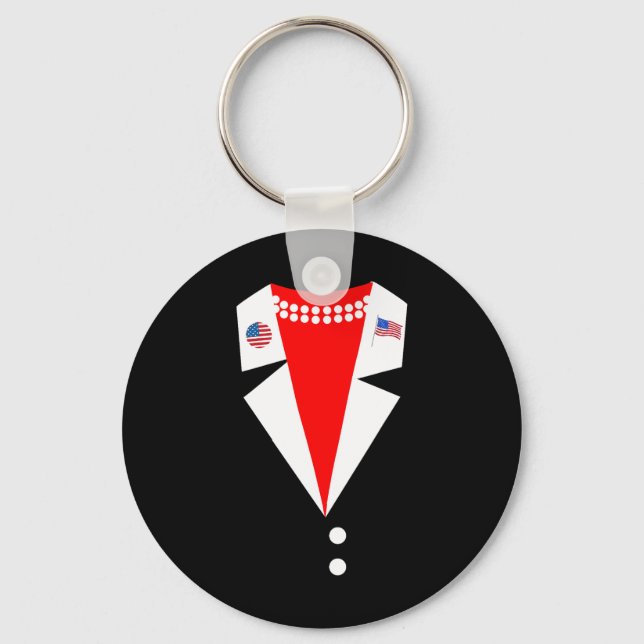 Kamala Harris Pantsuit Costume Party Female Presid Key Ring (Front)