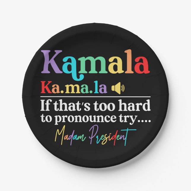 Kamala Harris Paper Plate (Front)