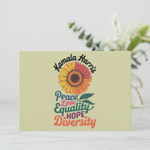 Kamala Harris Peace Love Equality Hope Diversity Invitation