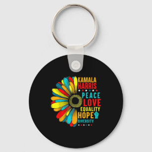 Kamala Harris Peace Love Equality Hope Diversity Key Ring