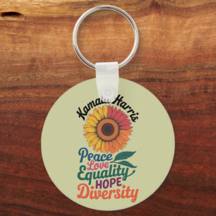 Kamala Harris Peace Love Equality Hope Diversity Key Ring