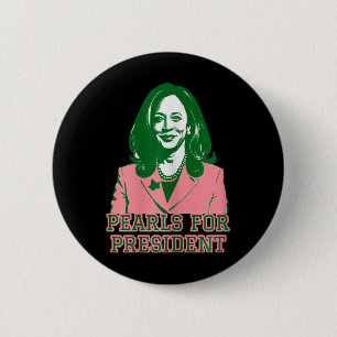 Kamala Harris Pink & Green Presidential Run Fo 6 Cm Round Badge