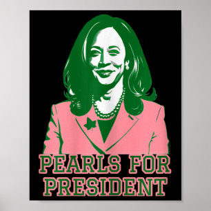 Kamala Harris Pink &amp; Green Presidential Run Fo Poster