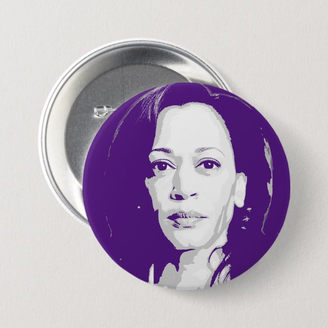 Kamala Harris Portrait 7.5 Cm Round Badge (Front & Back)