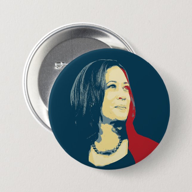 Kamala Harris Portrait 7.5 Cm Round Badge (Front & Back)