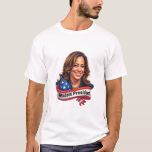 Kamala Harris Portrait Madam President men's T-Shirt