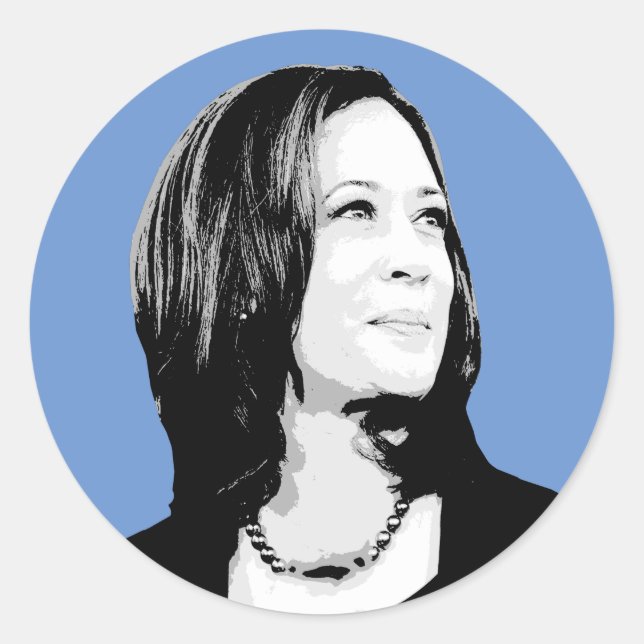 Kamala Harris Portrait Print Classic Round Sticker (Front)