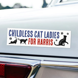 Kamala Harris President 2024 Childless Cat Ladies Bumper Sticker
