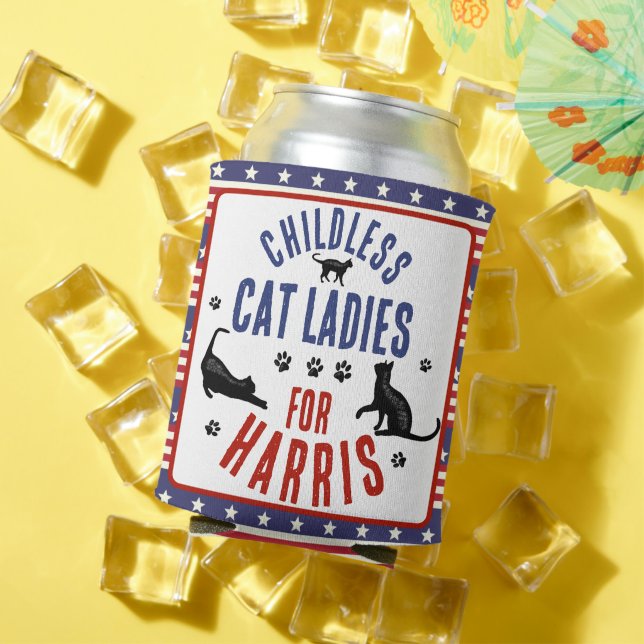 Kamala Harris President 2024 Childless Cat Ladies Can Cooler (In Situ Summer)