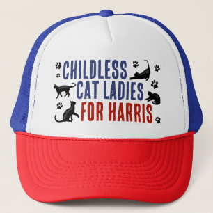 Kamala Harris President 2024 Childless Cat Ladies Trucker Hat