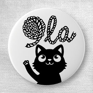 Kamala Harris President 2024 Comma La Cat and Yarn 6 Cm Round Badge