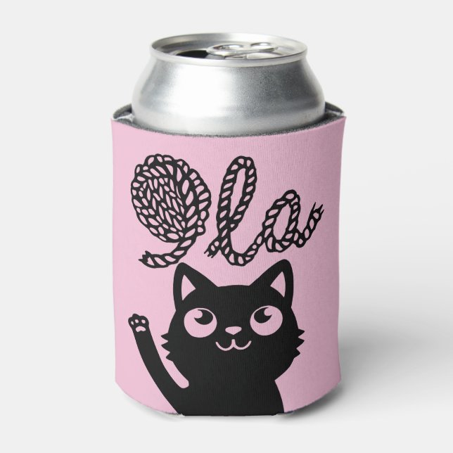Kamala Harris President 2024 Comma La Cat and Yarn Can Cooler (Can Front)