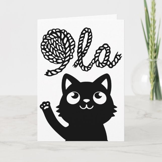 Kamala Harris President 2024 Comma La Cat and Yarn Holiday Card (Front)