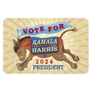 Kamala Harris President 2024 Democrat Donkey Magnet