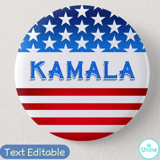 Kamala Harris Presidential Campaign American Flag 6 Cm Round Badge (Creator Uploaded)