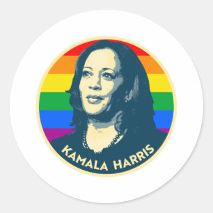 KAMALA HARRIS PRIDE BADGE CLASSIC ROUND STICKER