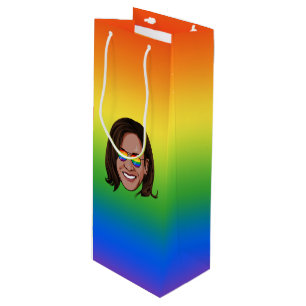 Kamala Harris Pride Holiday Wine Gift Bag