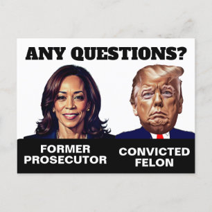 Kamala Harris Prosecutor Trump Felon Postcard
