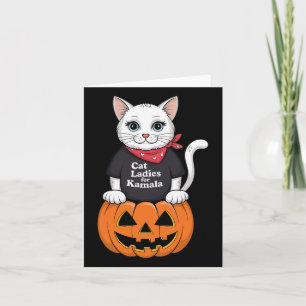 Kamala Harris Pumpkin Halloween Cat Ladies For Kam Card