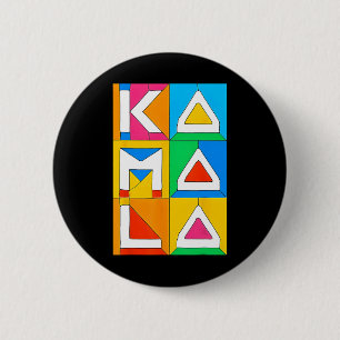 Kamala Harris Quilted Support For Harris 2024 Vote 6 Cm Round Badge