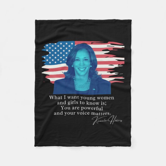 Kamala Harris Quote Tee  Fleece Blanket (Front)