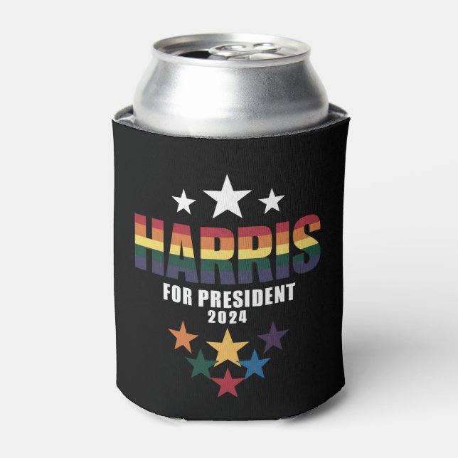 Kamala Harris Rainbow Gay Pride LGBT Election 2024 Can Cooler (Can Front)